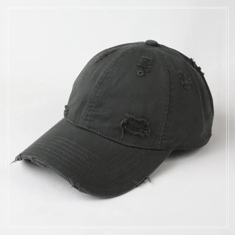 Hole-Breaked Beige Baseball Cap for Women & Men - Image 8