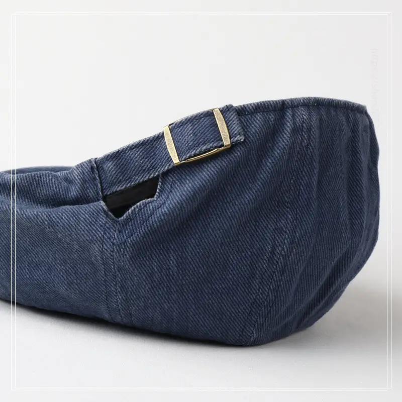 Black Wash Denim Forward Cap for Men Women Casual Beret - Image 11