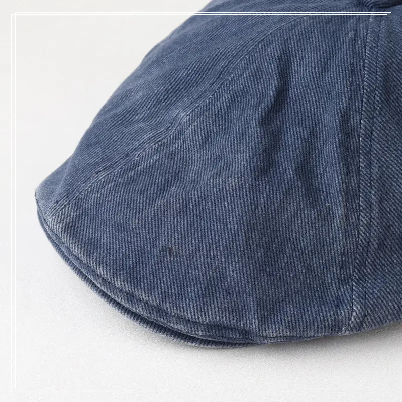 Black Wash Denim Forward Cap for Men Women Casual Beret — feature 11