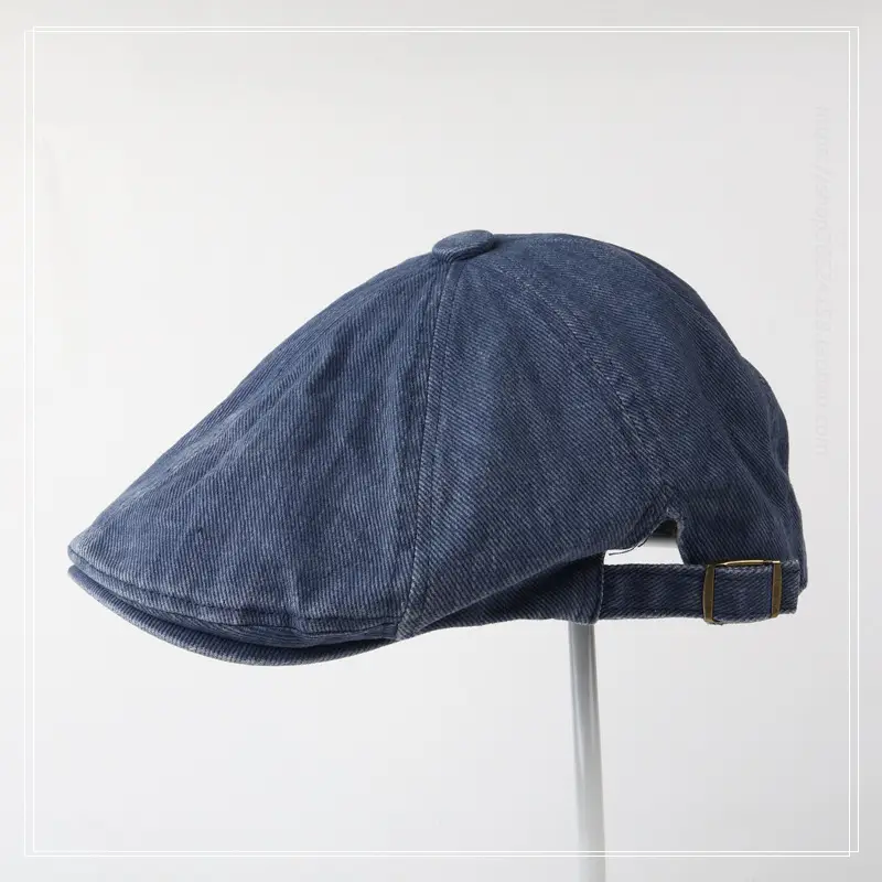 Black Wash Denim Forward Cap for Men Women Casual Beret — feature 8