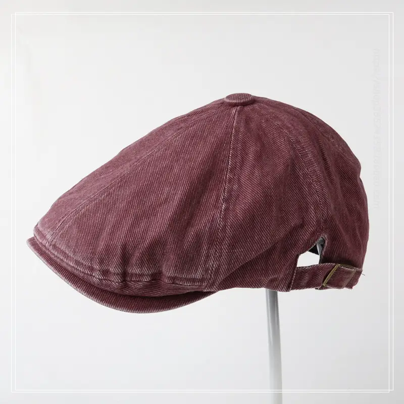 Black Wash Denim Forward Cap for Men Women Casual Beret — feature 9