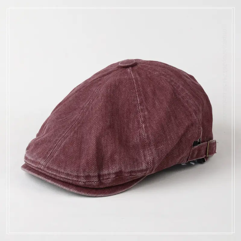 Black Wash Denim Forward Cap for Men Women Casual Beret - Image 3