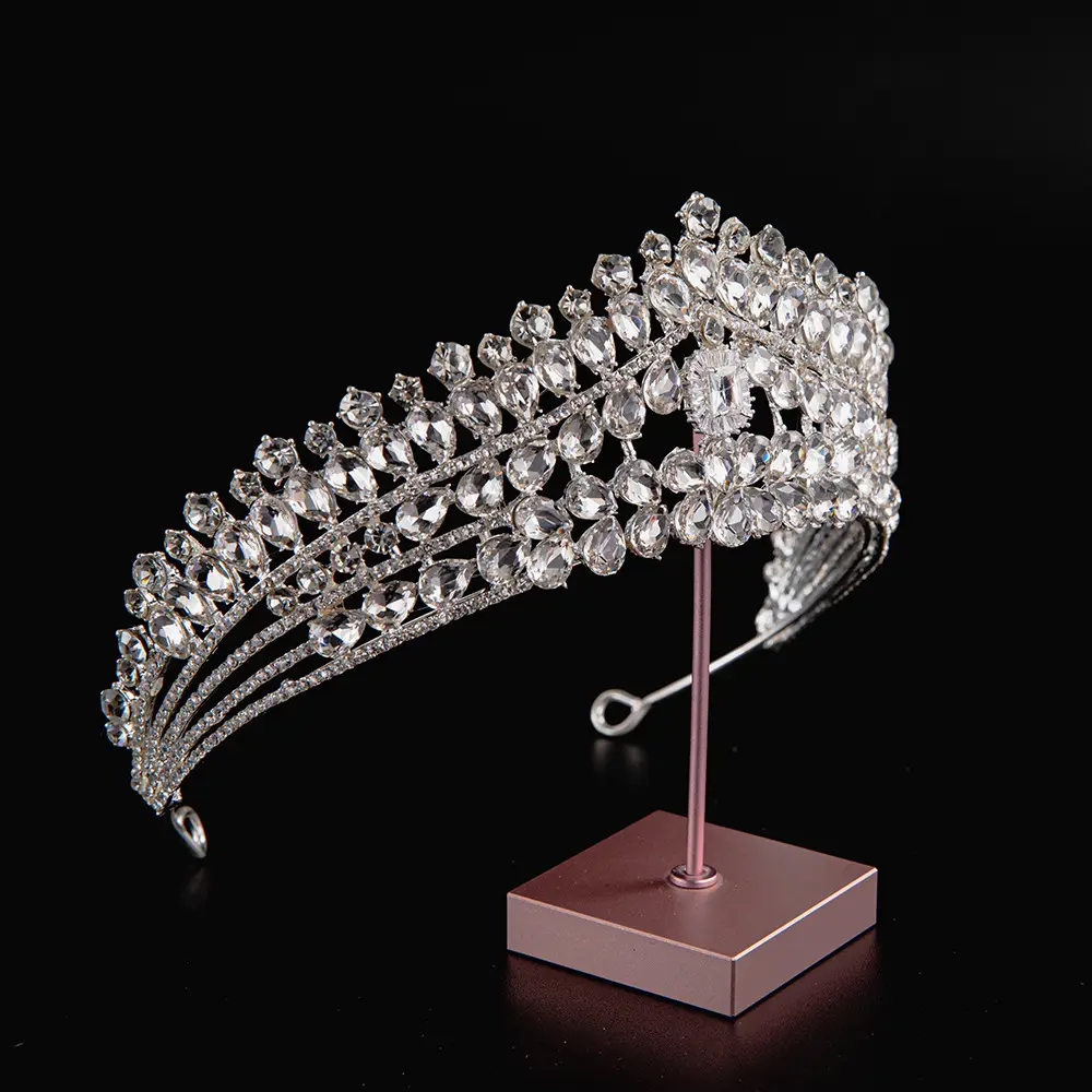 2024 Princess Crown Gold Emerald Wedding Bridal Crown — feature 1