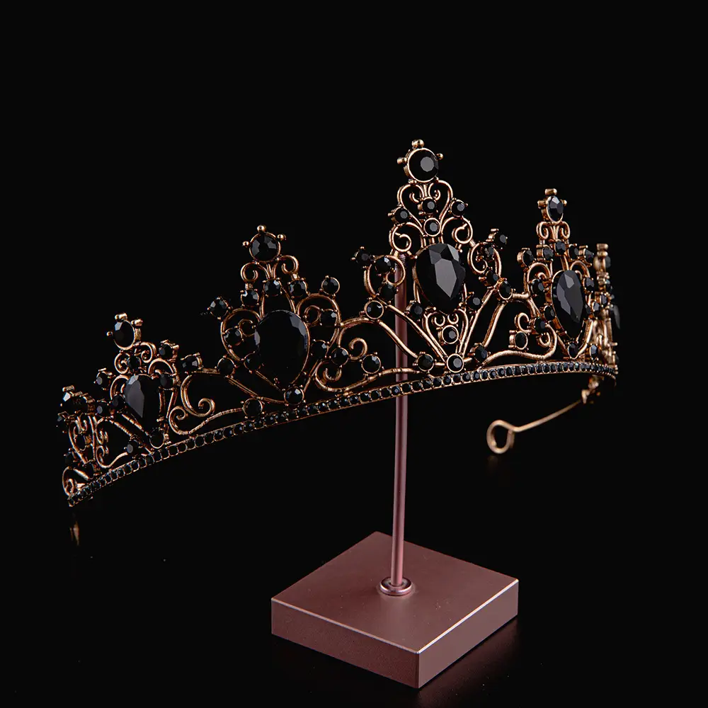 2024 Princess Crown Gold Emerald Wedding Bridal Crown — feature 24