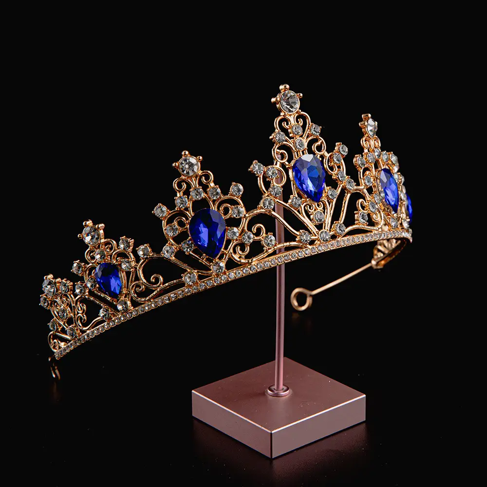 2024 Princess Crown Gold Emerald Wedding Bridal Crown — feature 25