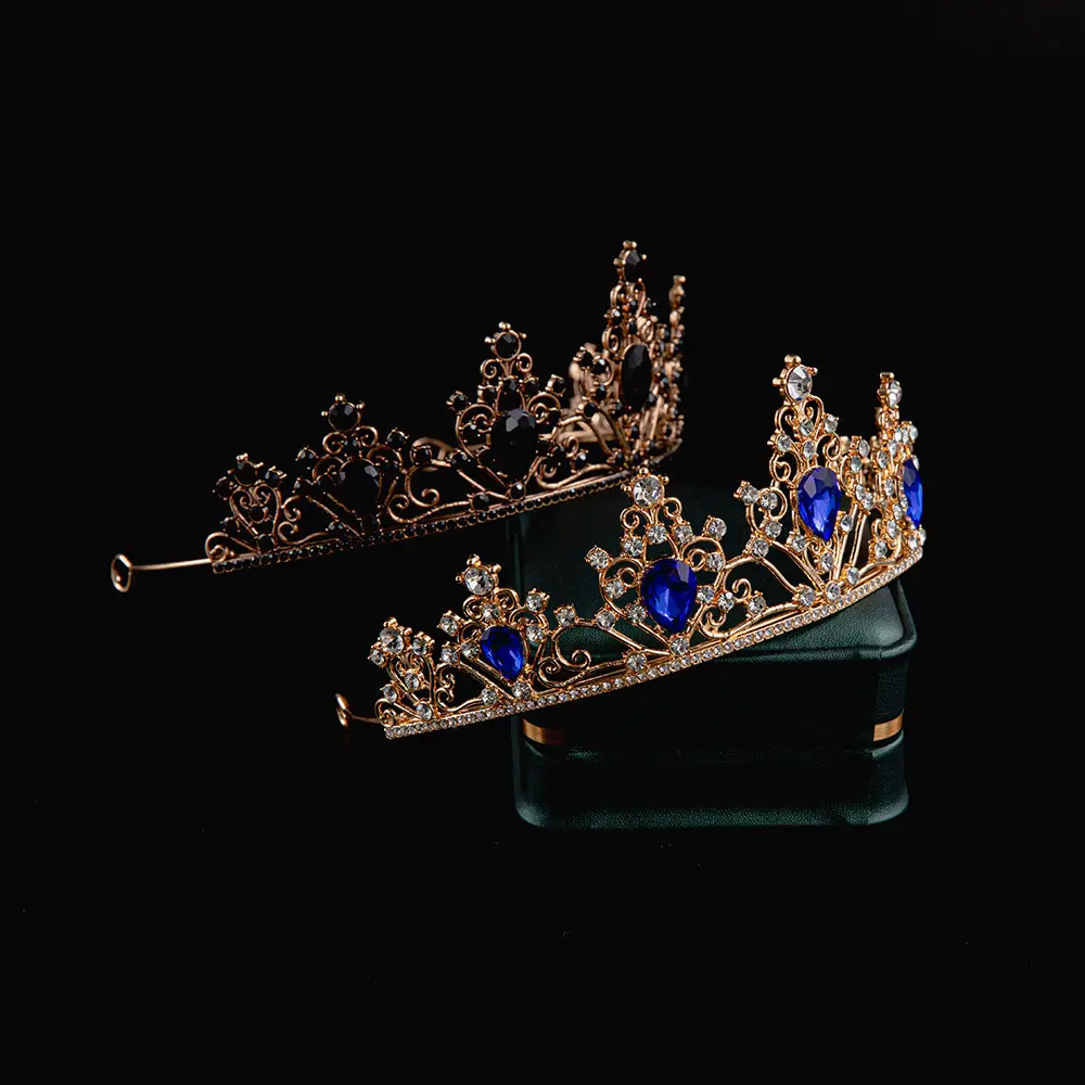 2024 Princess Crown Gold Emerald Wedding Bridal Crown — feature 26