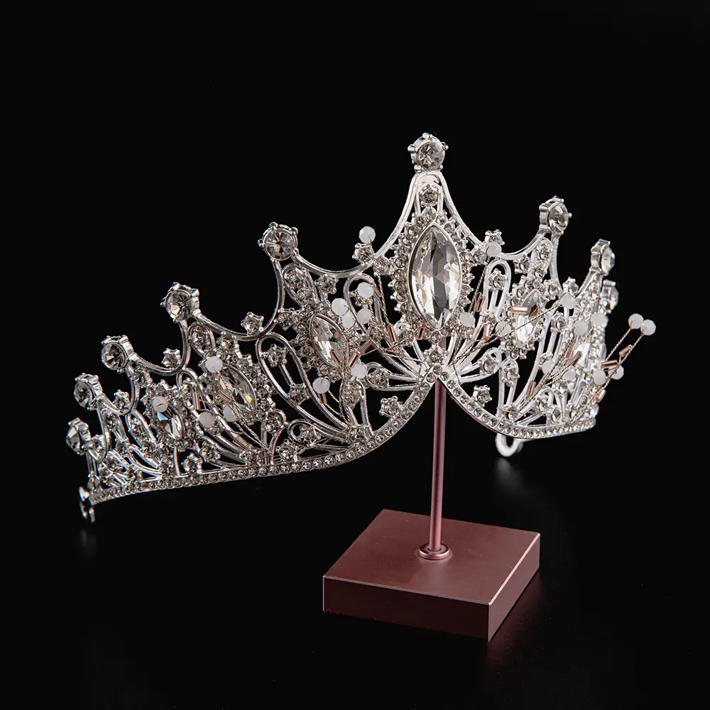 2024 Princess Crown Gold Emerald Wedding Bridal Crown — feature 28