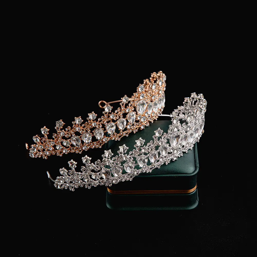 2024 Princess Crown Gold Emerald Wedding Bridal Crown — feature 38