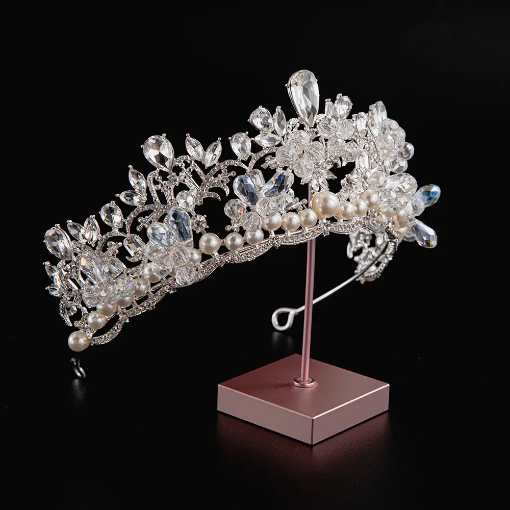 2024 Princess Crown Gold Emerald Wedding Bridal Crown — feature 6
