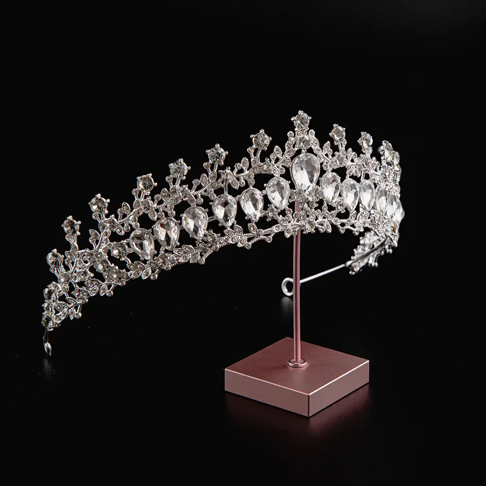 2024 Princess Crown Gold Emerald Wedding Bridal Crown - Image 10