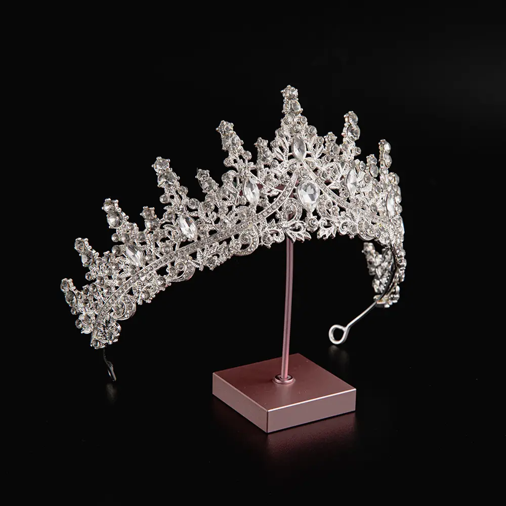2024 Princess Crown Gold Emerald Wedding Bridal Crown - Image 14