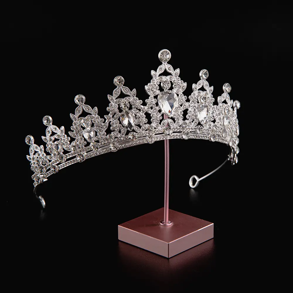2024 Princess Crown Gold Emerald Wedding Bridal Crown - Image 17