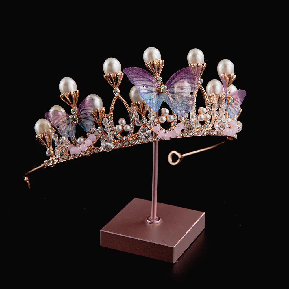 2024 Princess Crown Gold Emerald Wedding Bridal Crown - Image 18
