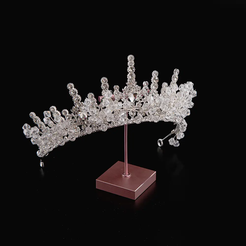 2024 Princess Crown Gold Emerald Wedding Bridal Crown - Image 24