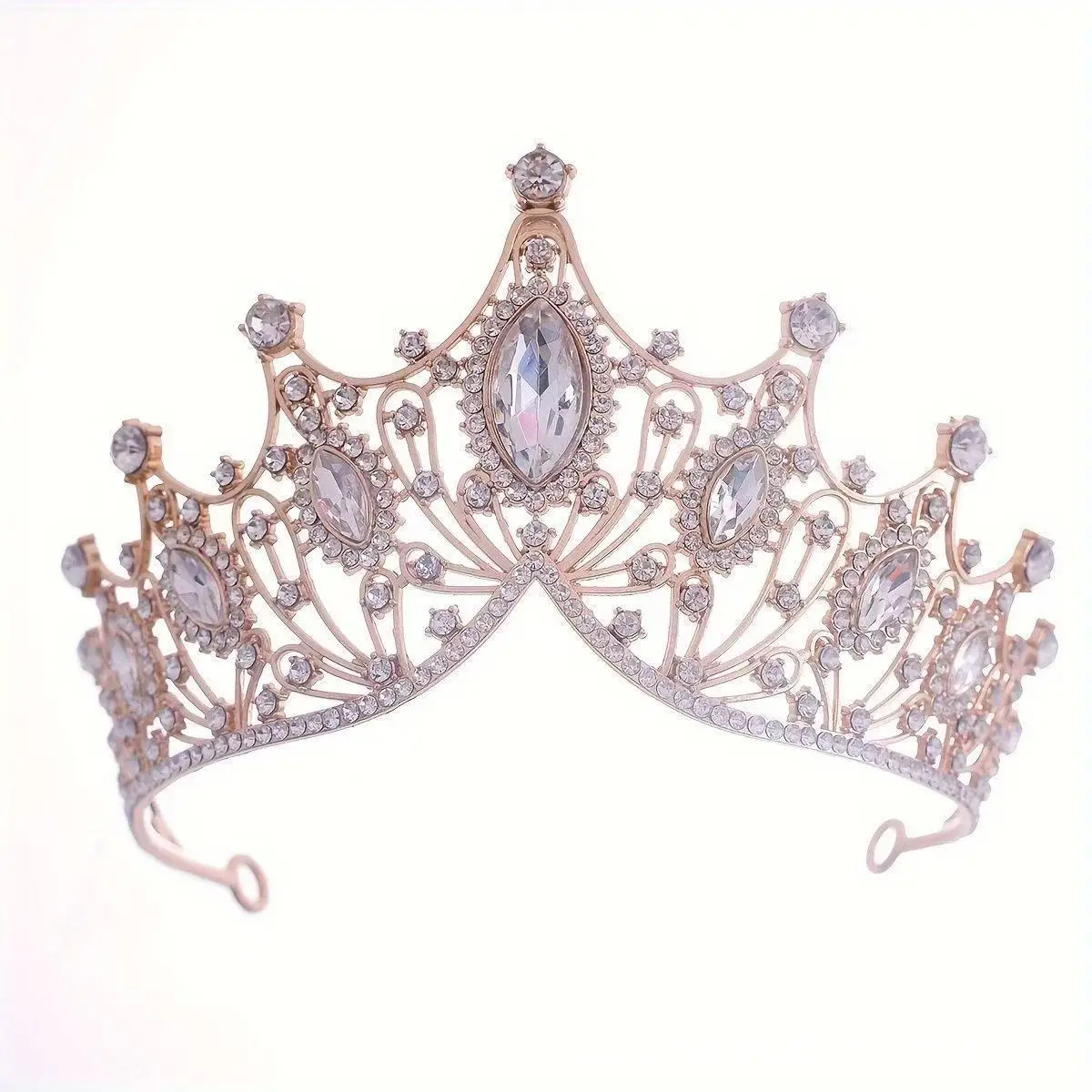 2024 Princess Crown Gold Emerald Wedding Bridal Crown - Image 27