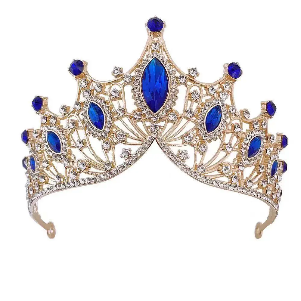 2024 Princess Crown Gold Emerald Wedding Bridal Crown - Image 30