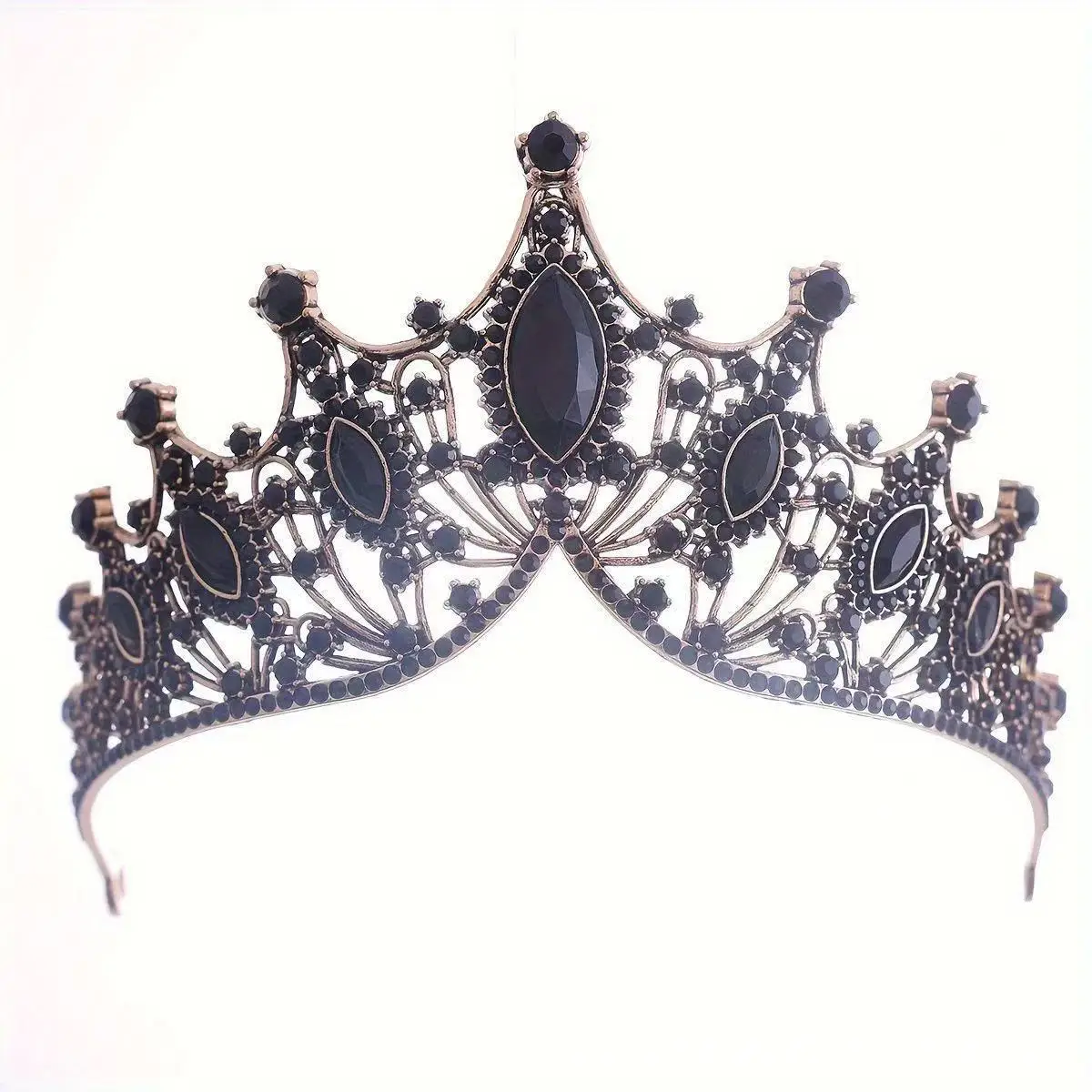 2024 Princess Crown Gold Emerald Wedding Bridal Crown - Image 32
