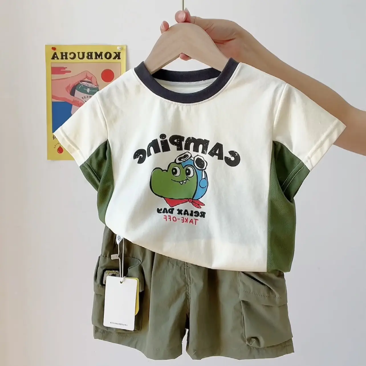 Camping Doodle Baby Boys T-Shirt Summer Shorts