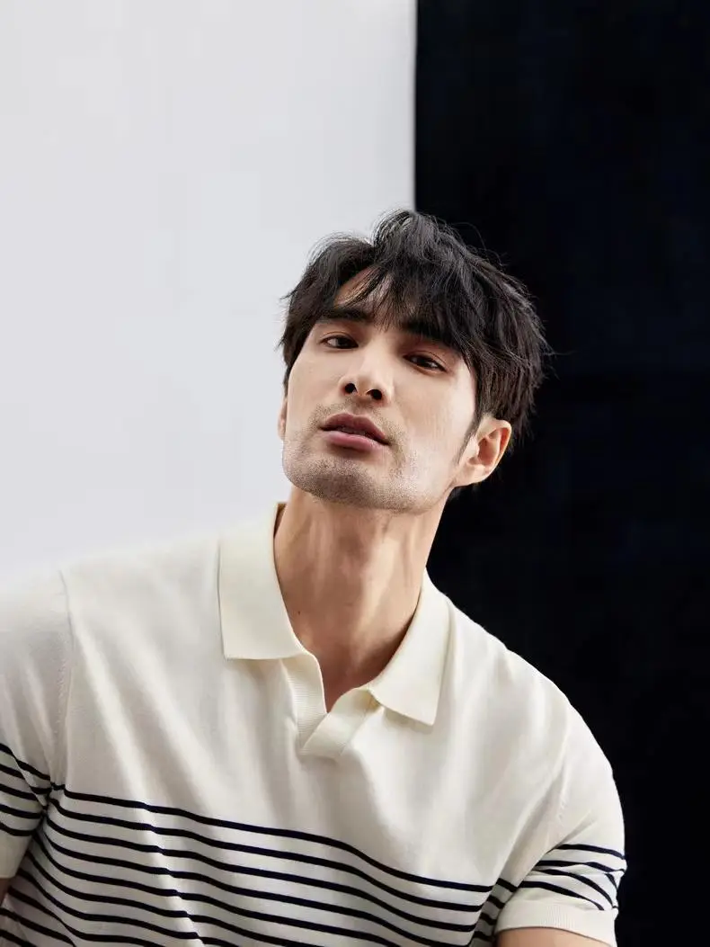 Men Striped Polo T-Shirt Blue White Casual Summer — feature 21