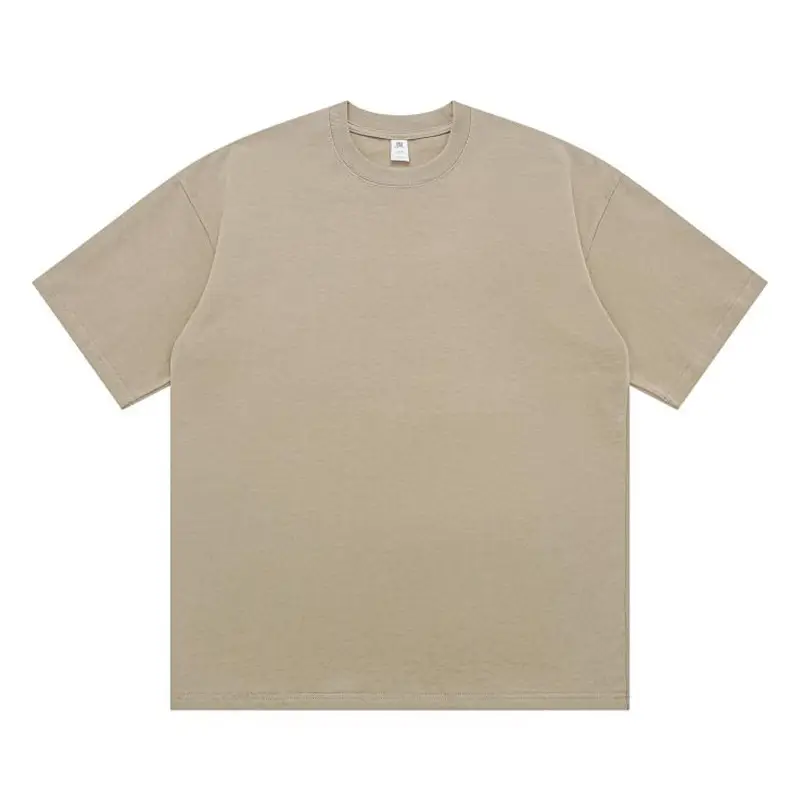 260g Cotton Men's Short Sleeve T-Shirt Grey - Image 6