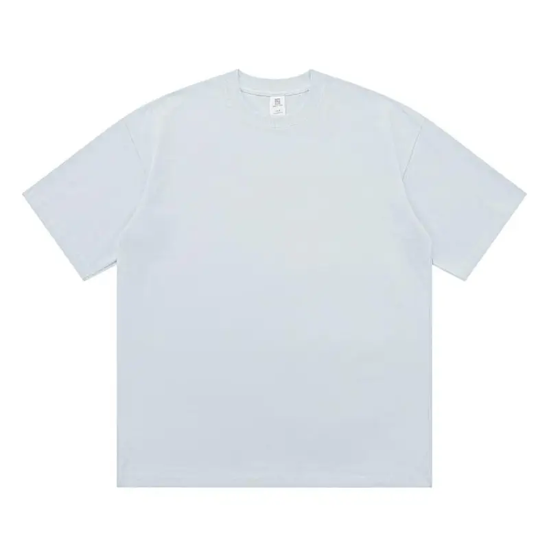 260g Cotton Men's Short Sleeve T-Shirt Grey - Image 9