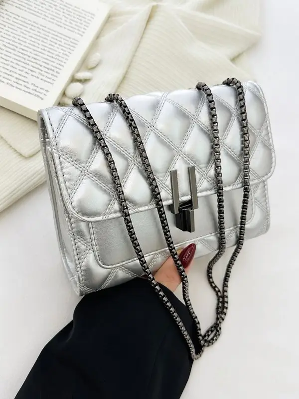 Silver Rhombic Crossbody Bag for Women 2024 - Image 10