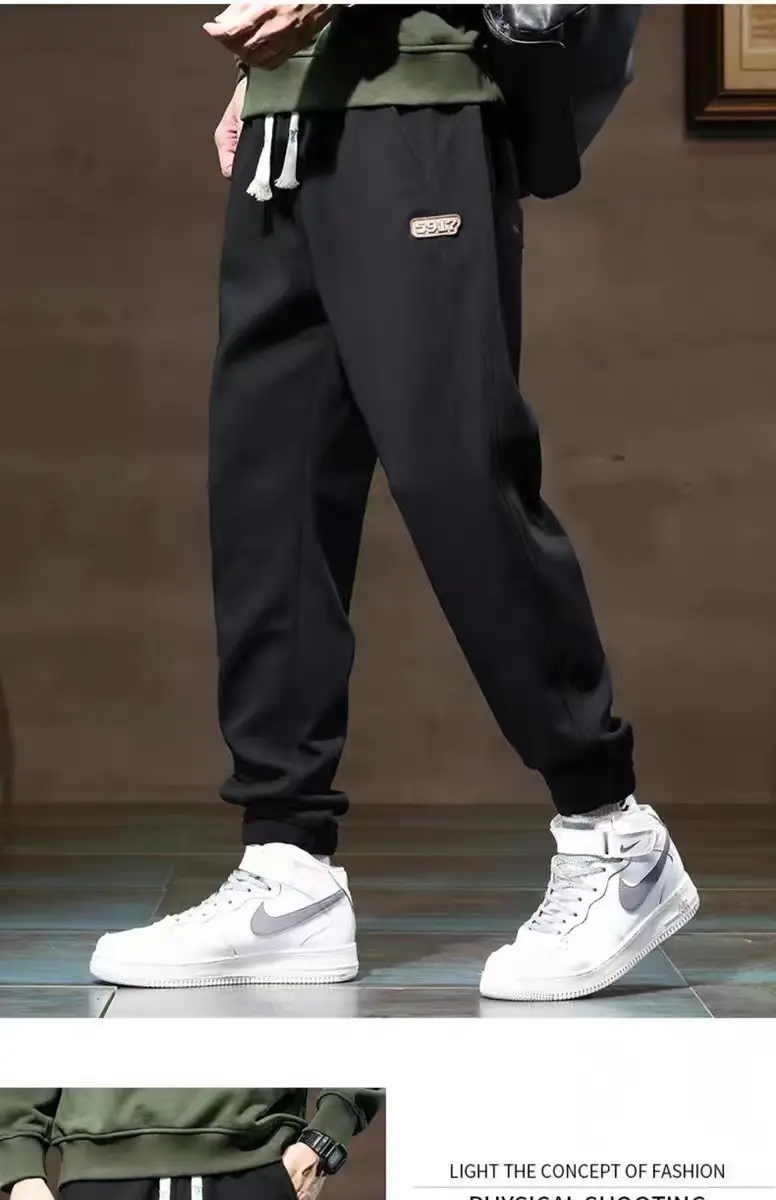 Men Grey Sweatpants Ankle Spring Add Thick — feature 10