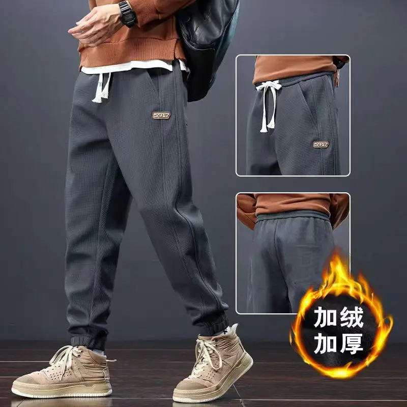 Men Grey Sweatpants Ankle Spring Add Thick - Image 5