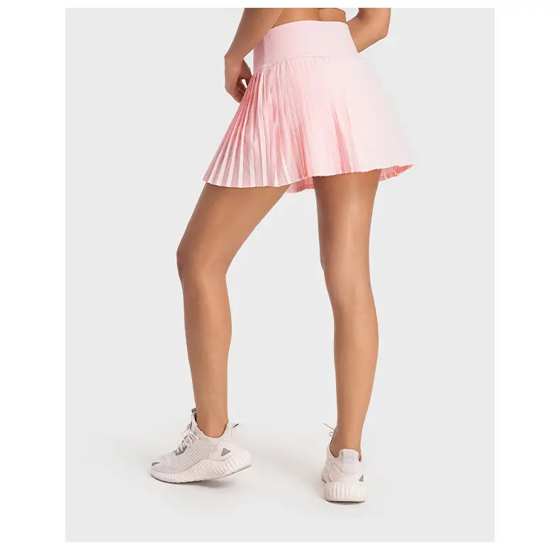 High Waist Pleated Skirt Suit for Women Beige — feature 8