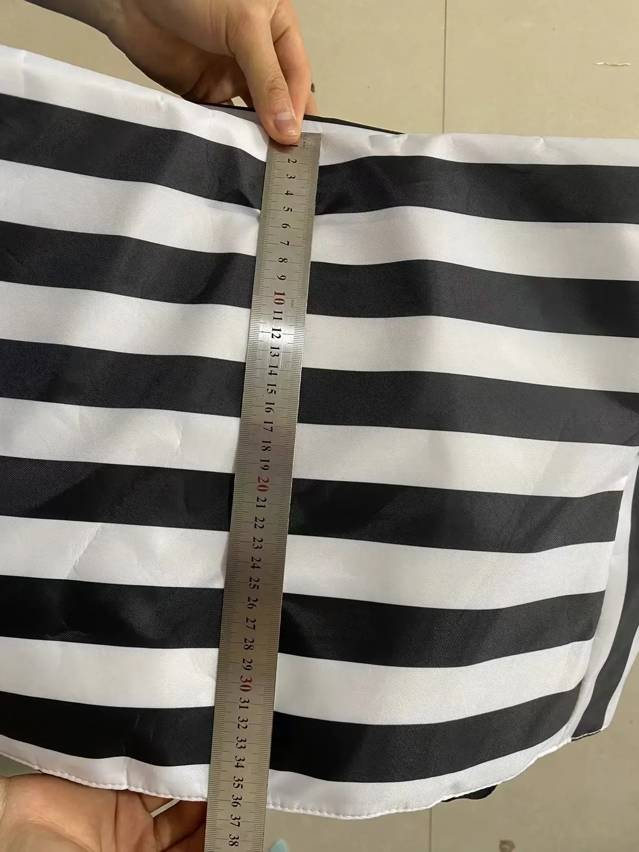 Striped Canvas Tote Bag Blue White Large Capacity — feature 5