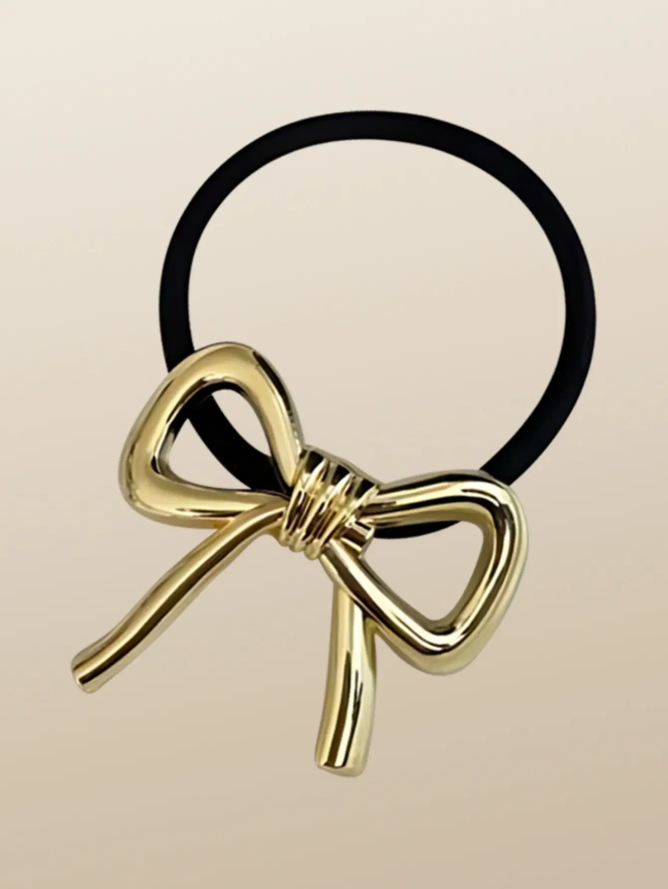 French Bow Hair Ring for Women Gold Black — feature 7