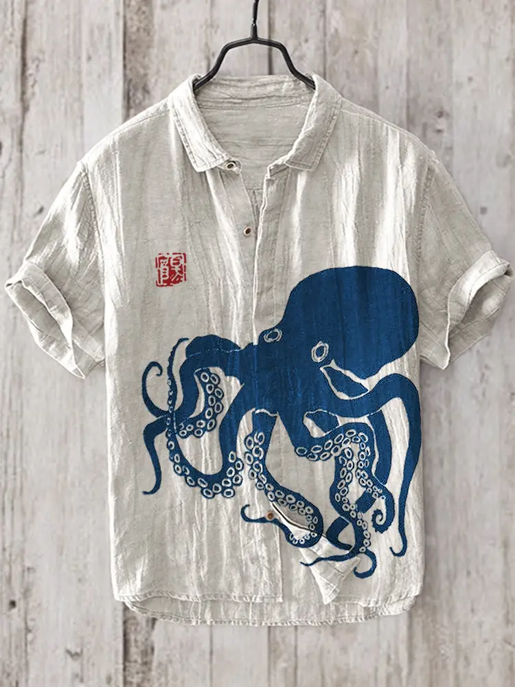3D Printed Hawaiian Shirt for Men Summer Casual Vacation Seaside - Image 14