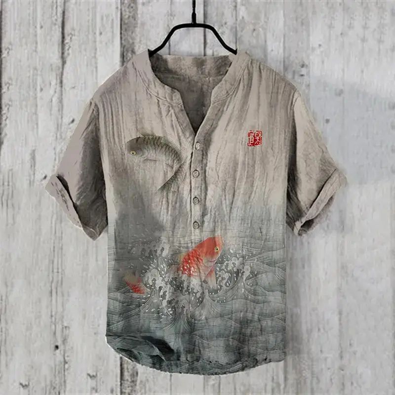 3D Printed Hawaiian Shirt for Men Summer Casual Vacation Seaside - Image 28
