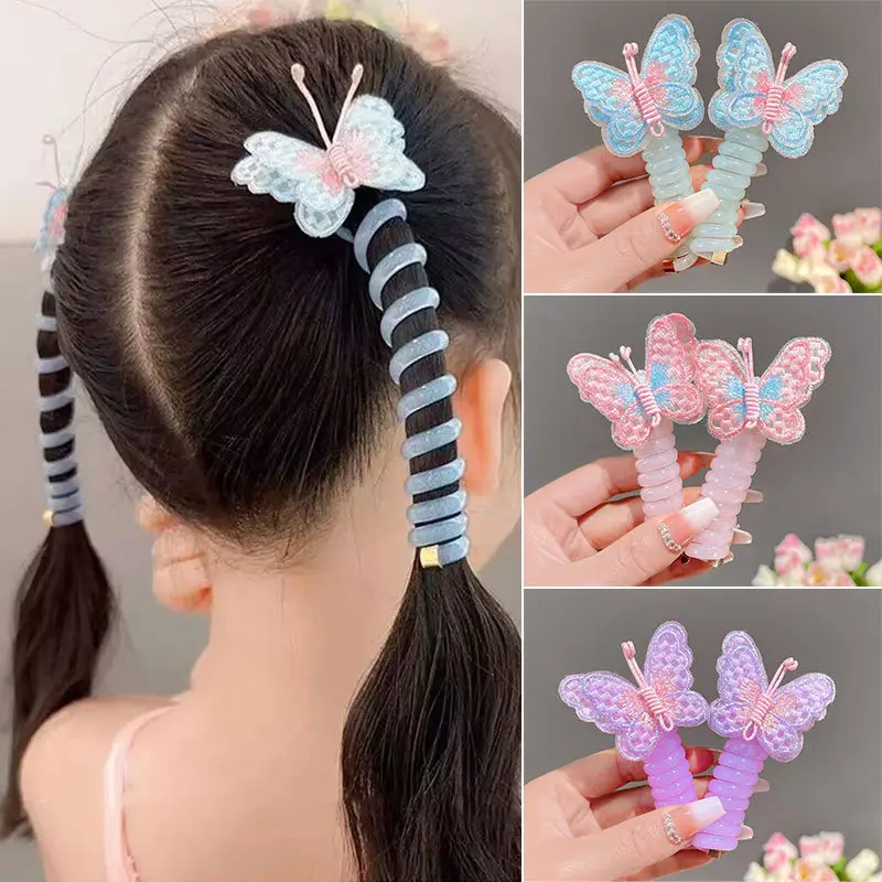 Butterfly Hair Ring for Girls Bubble Braids Ponytail Bow Tie - Image 9