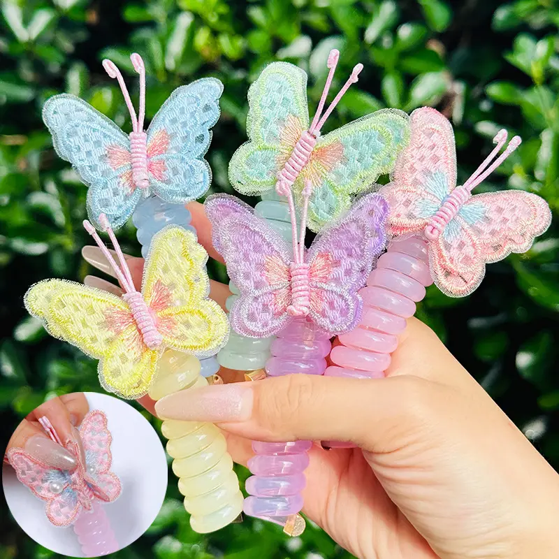 Butterfly Hair Ring for Girls Bubble Braids Ponytail Bow Tie — feature 1