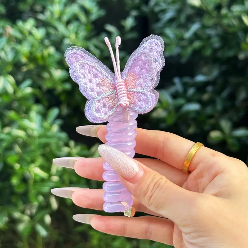 Butterfly Hair Ring for Girls Bubble Braids Ponytail Bow Tie - Image 2