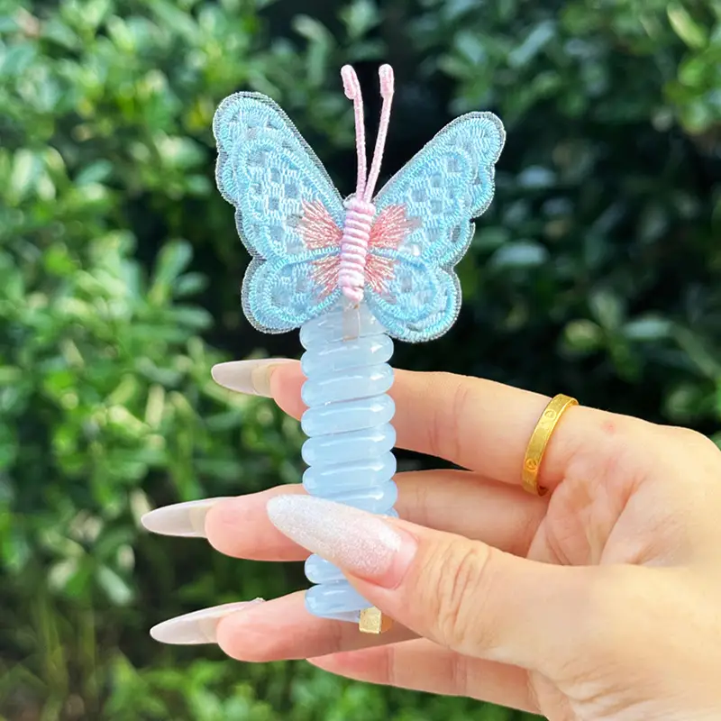 Butterfly Hair Ring for Girls Bubble Braids Ponytail Bow Tie - Image 4