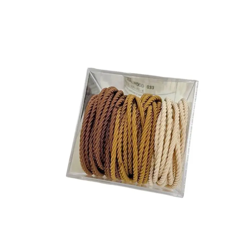 Women's Elastic Hair Ties Milk Tea Color Box