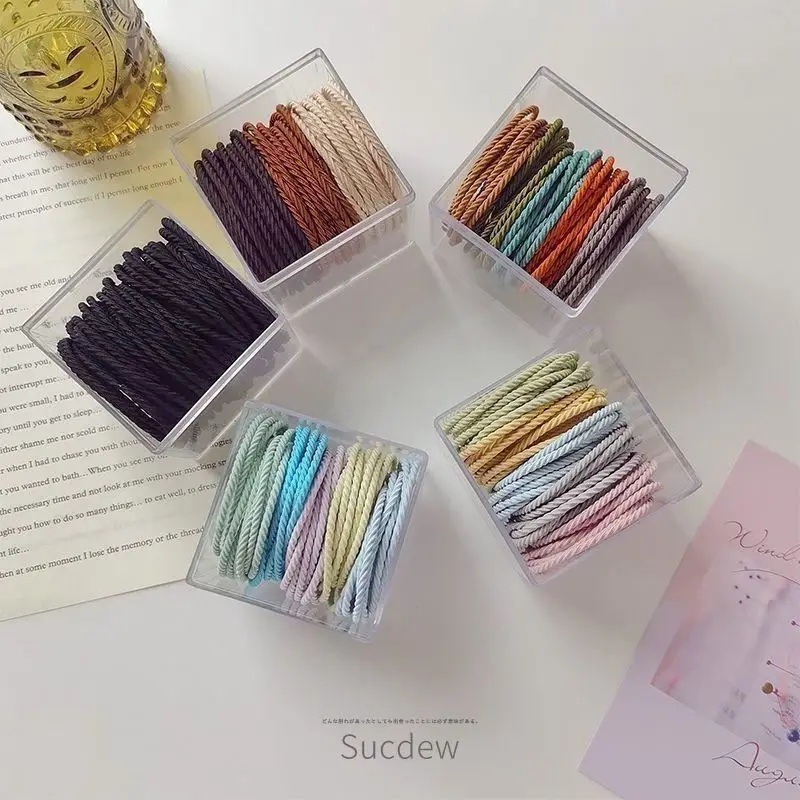 Women's Elastic Hair Ties Milk Tea Color Box — feature 10