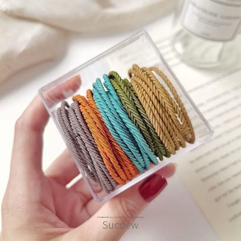 Women's Elastic Hair Ties Milk Tea Color Box — feature 11