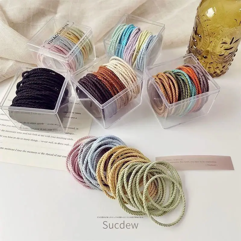 Women's Elastic Hair Ties Milk Tea Color Box — feature 15