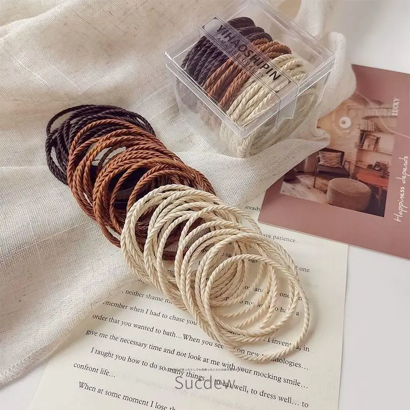 Women's Elastic Hair Ties Milk Tea Color Box — feature 3