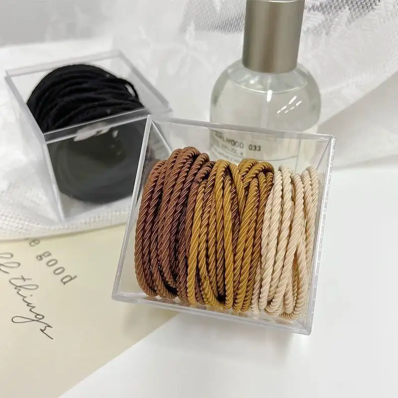 Women's Elastic Hair Ties Milk Tea Color Box — feature 4