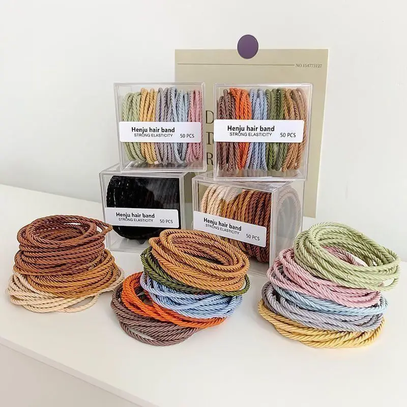 Women's Elastic Hair Ties Milk Tea Color Box — feature 5