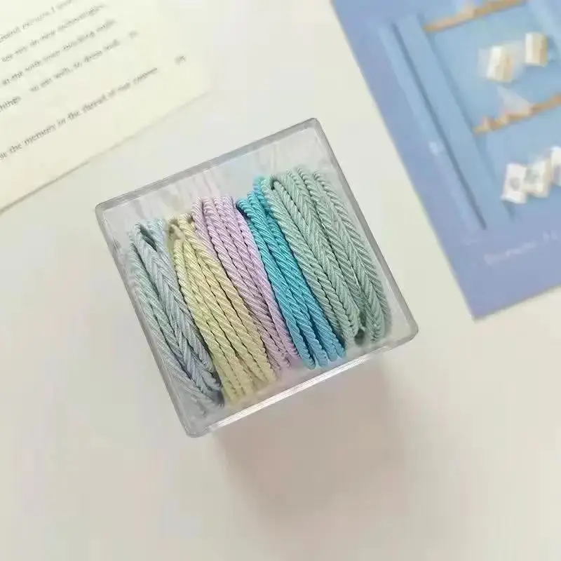 Women's Elastic Hair Ties Milk Tea Color Box