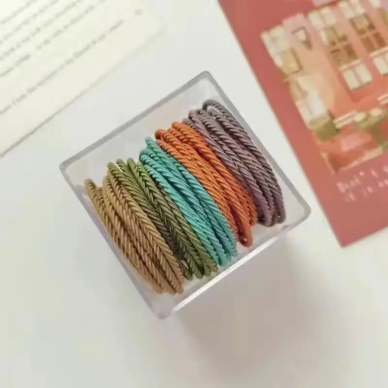 Women's Elastic Hair Ties Milk Tea Color Box