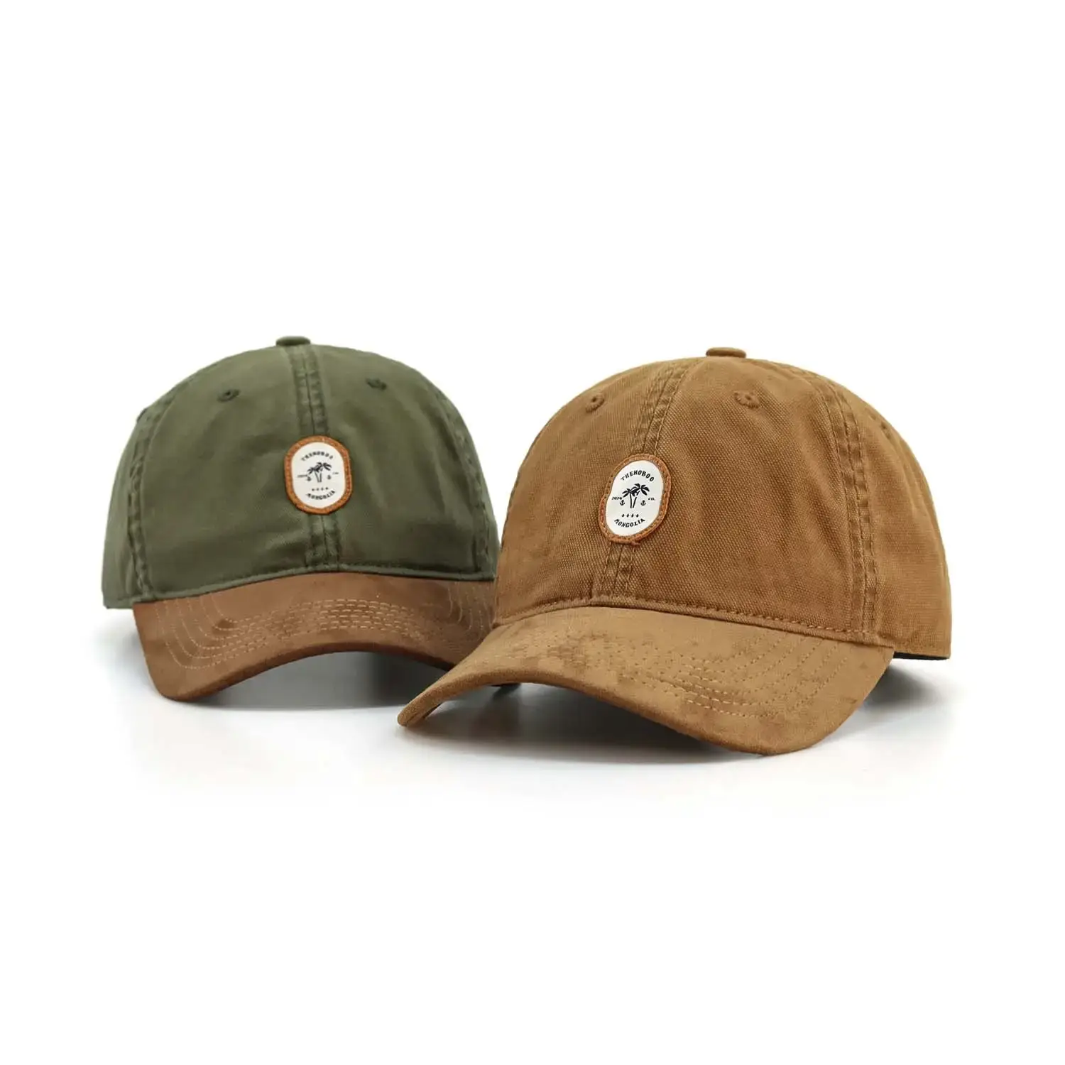 Women Suede Sunscreen Cap Brown Green 2024 - Image 2