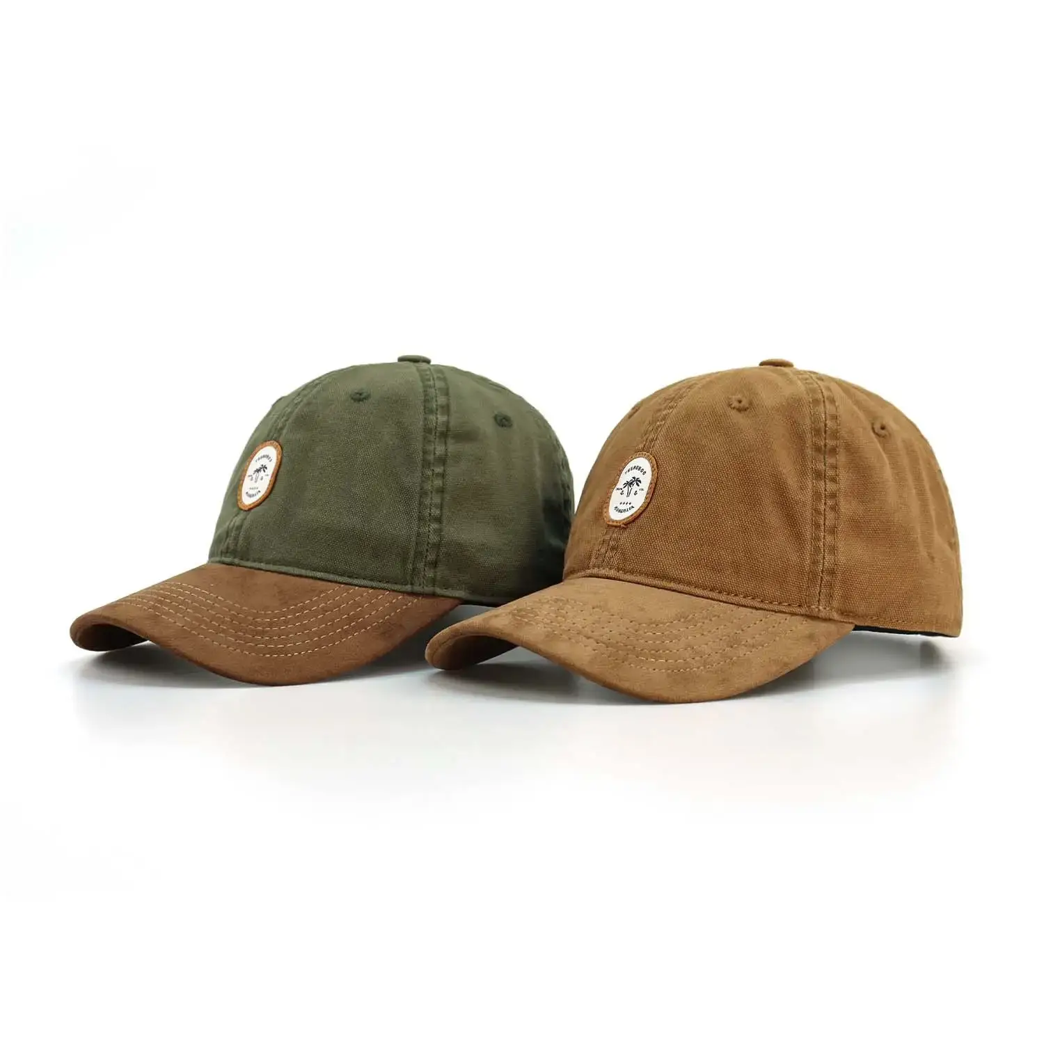 Women Suede Sunscreen Cap Brown Green 2024 - Image 3
