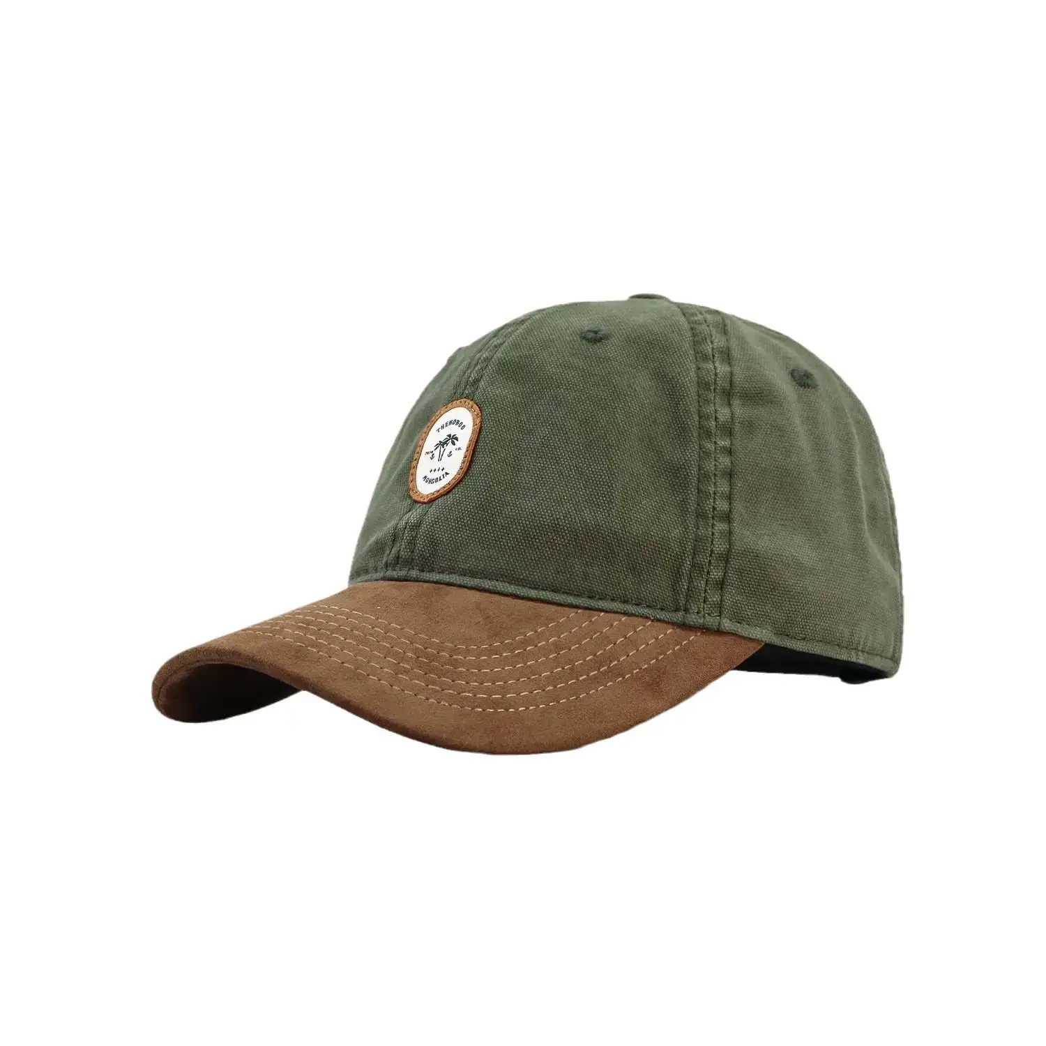 Women Suede Sunscreen Cap Brown Green 2024 - Image 6
