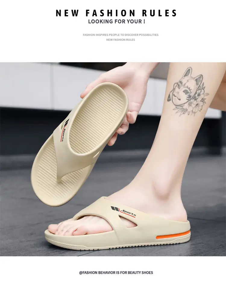 Men's White Cross-border Flip-Flops with 4.0cm Thickness — feature 12